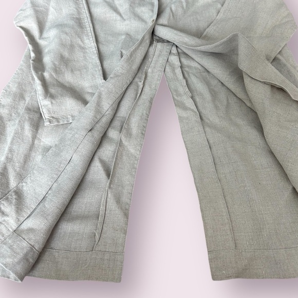 J. Jill Women’s 100% Linen Long Button Front Wheat Color Shirt Coat Size 6 Tall - Picture 12 of 14